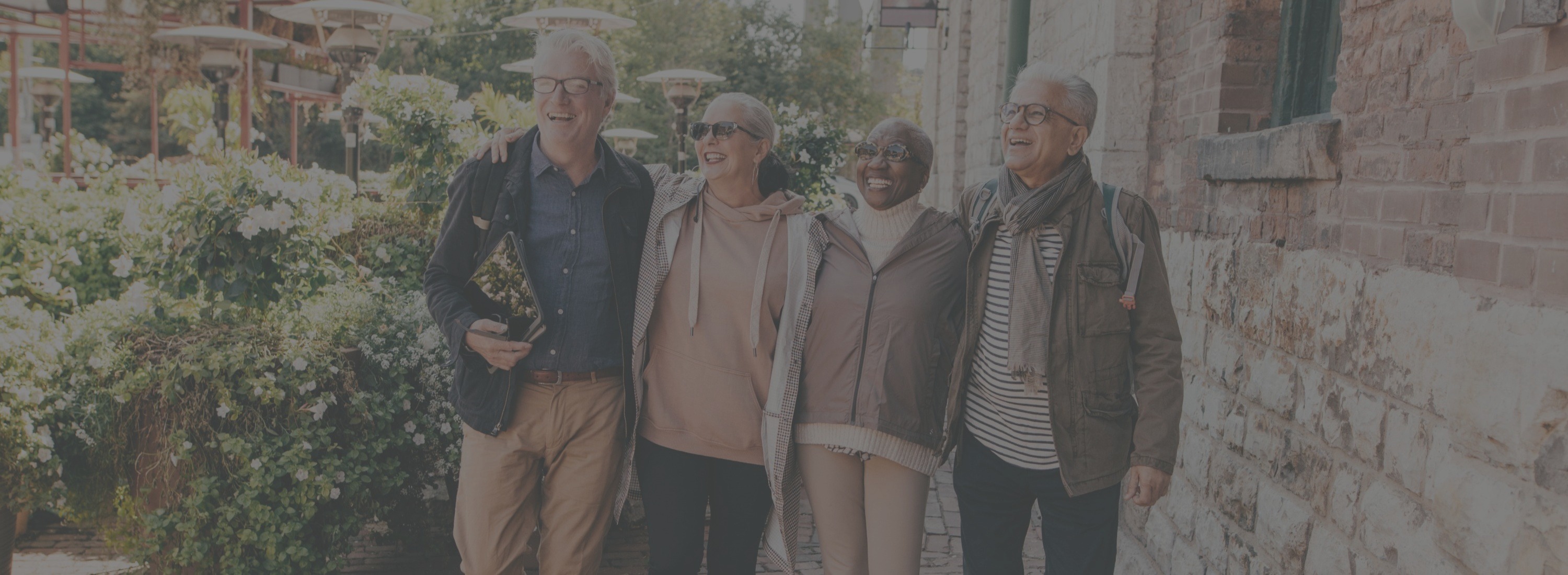 Happy retired Canadian seniors enjoying life in Ontario